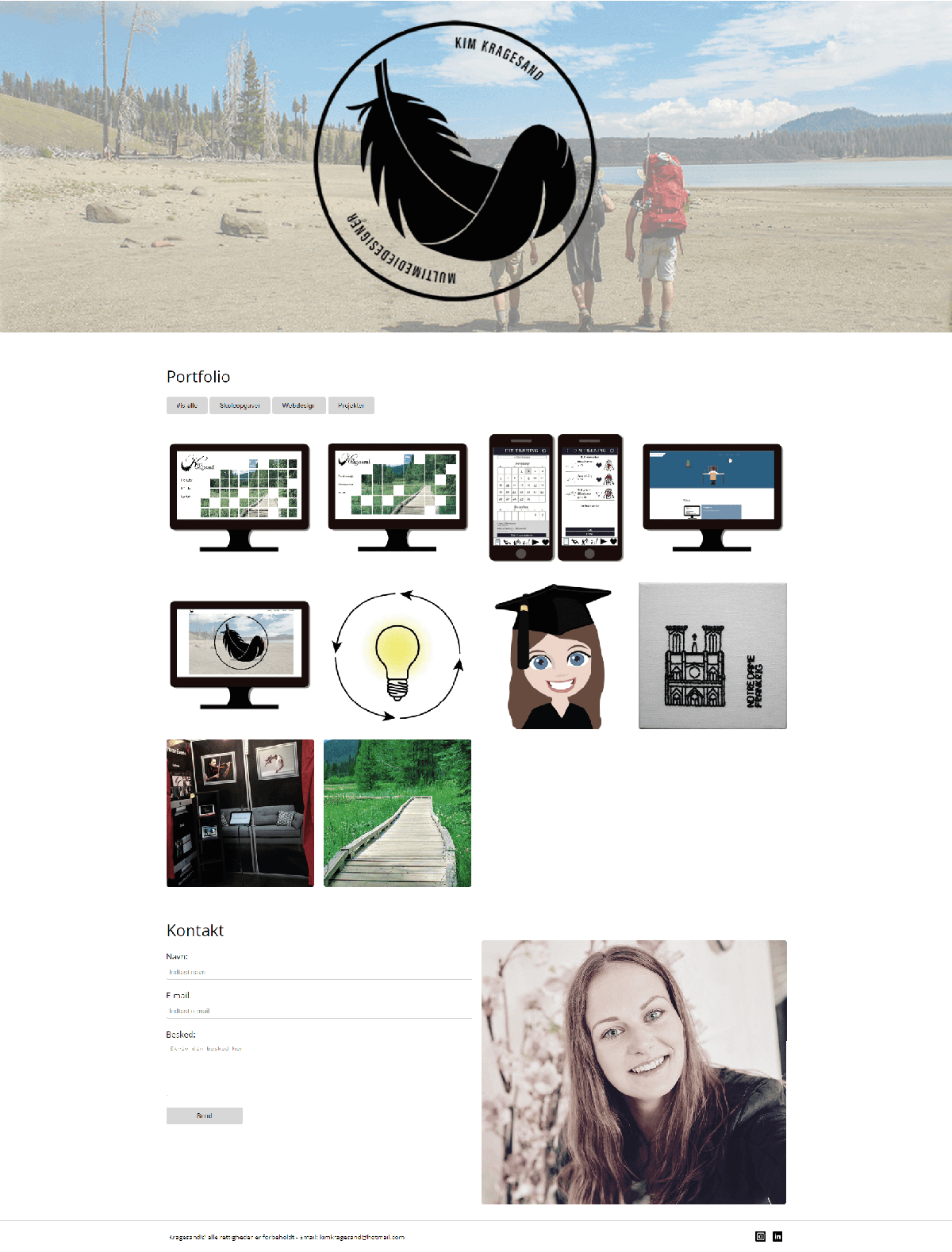 billede af portfolio hjemmesiden fra eksamen